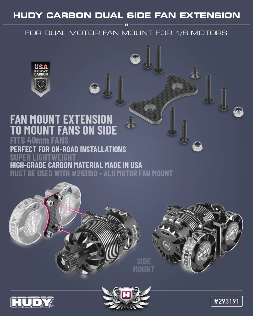 New HUDY Alu Dual Motor Fan Mount Dia 42mm (2×30mm / 2×40mm)