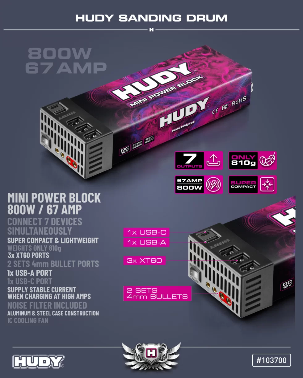 New HUDY Mini Power Block 800W / 67 AMP
