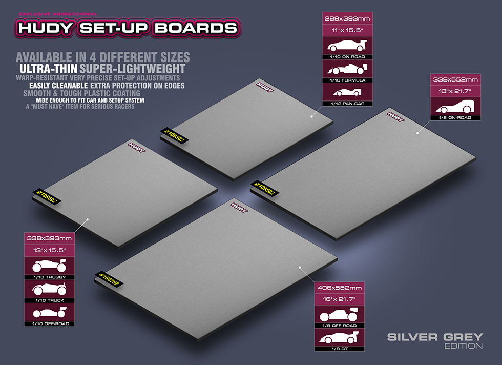 New HUDY Flat Set-Up Board - Lightweight - Silver Grey