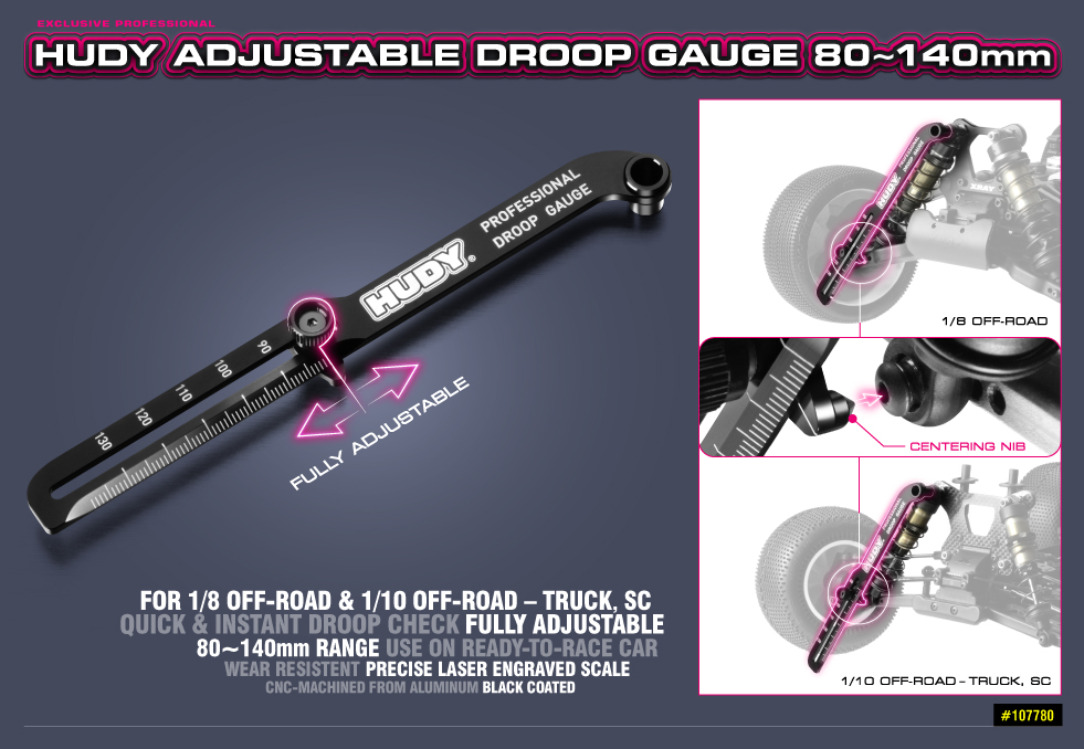 107780 HUDY Adjustable Droop Gauge 80-140mm