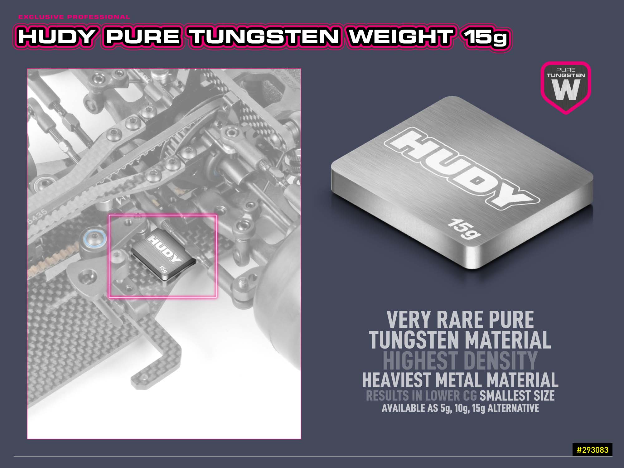 HUDY Pure Tungsten Weight 15g